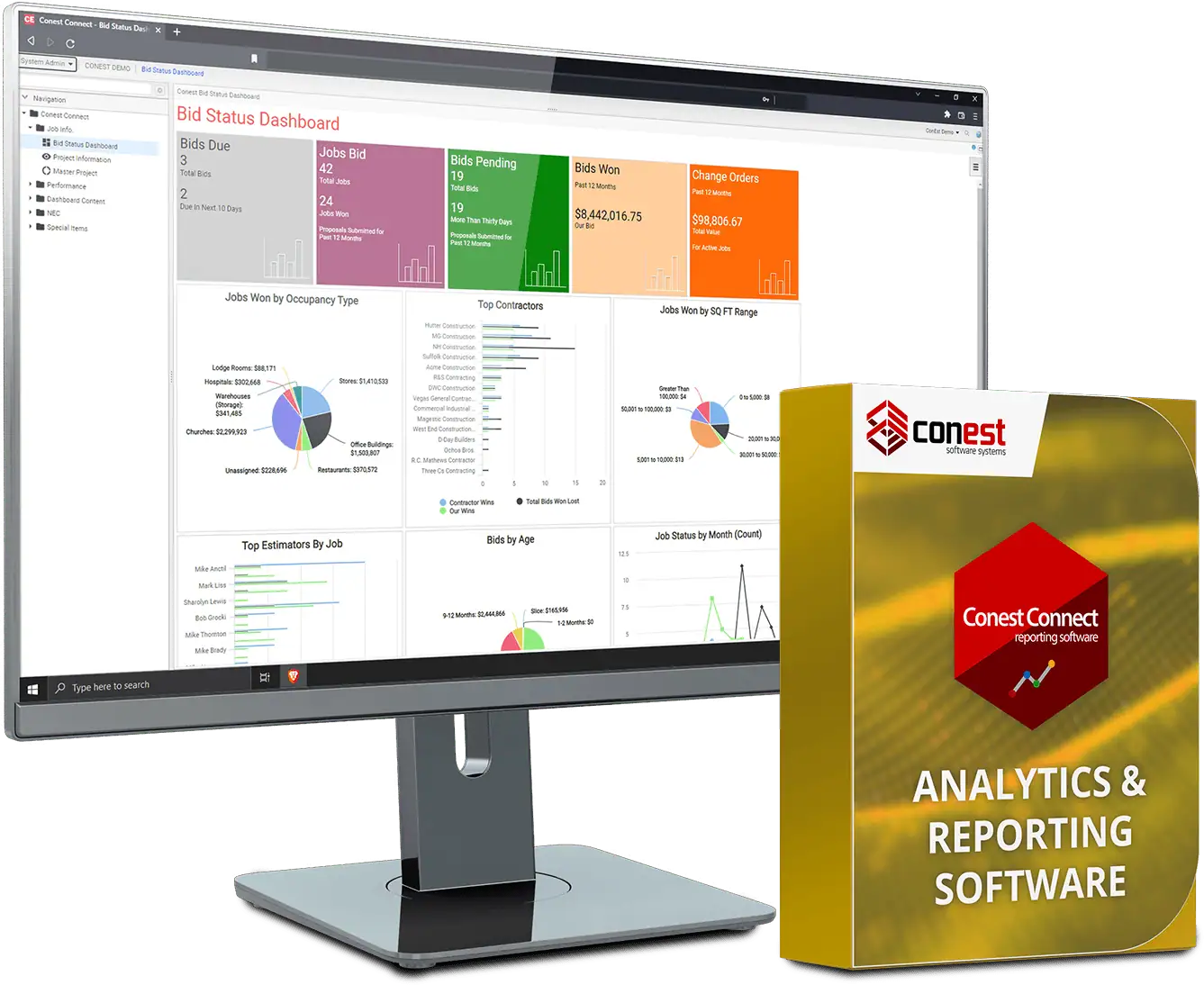 Conest Software Systems Dashboard Display Electrical Estimating Analytics and Reporting Software