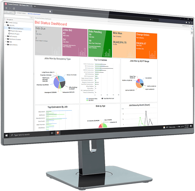 Conest Software Systems Dashboard Conest Connect Analytics and Reporting Software Mockup