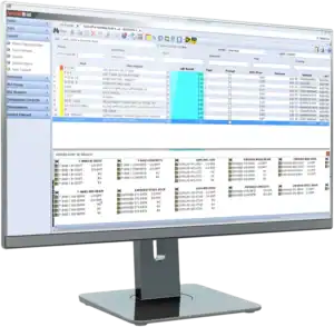Computer screen displaying inventory management software by Conest Software Systems.
