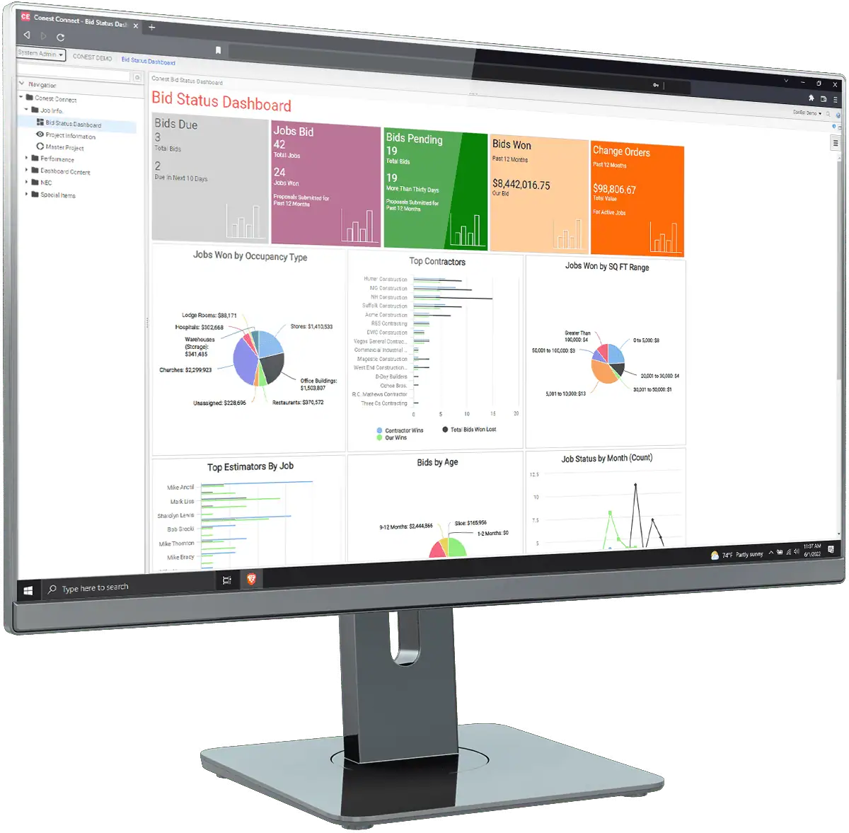 Conest-Connect-Monitor-Mockup.png Conest Connect Analytics and Reporting Software Add-On for IntelliBid - Desktop Example